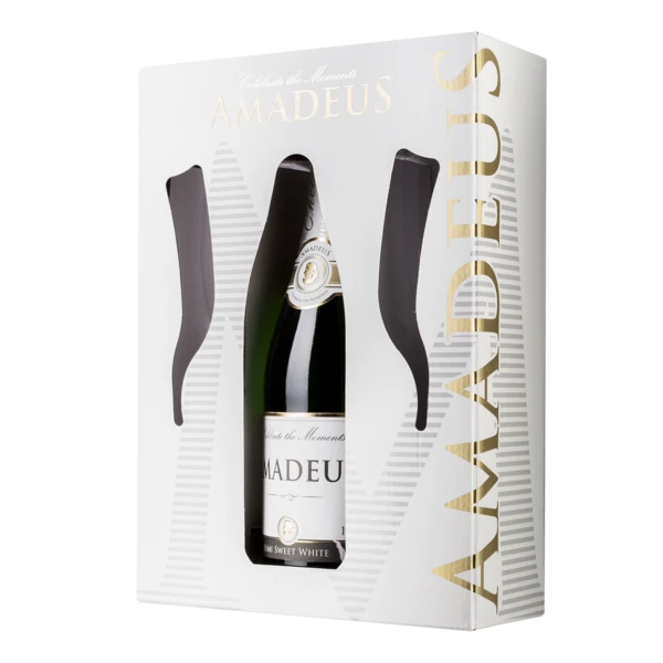 Amadeus White Sekt 0,75L 10,5% Vol. + 2 kieliszki w kart.